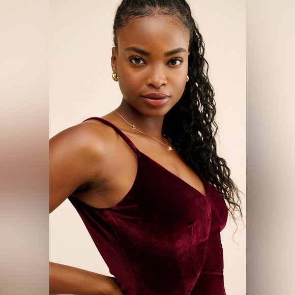 Anthropologie Hutch Velvet Slip Midi Dress - Picture 3 of 8